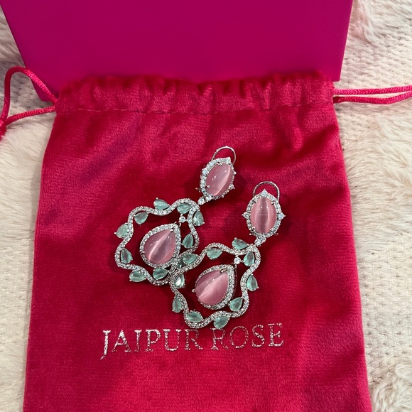 Jaipur Rose Handmade Statement Earrings - Picture 2 of 8